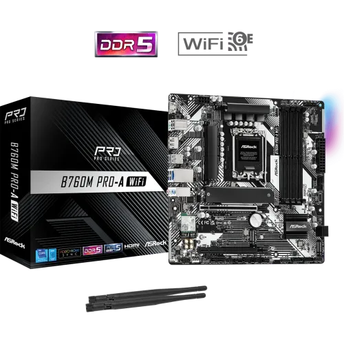 ASRock B760M Pro-A WiFi DDR5 Micro ATX Motherboard
