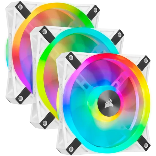 Corsair iCUE QL120 RGB 120mm PWM White Case Fan Triple Pack