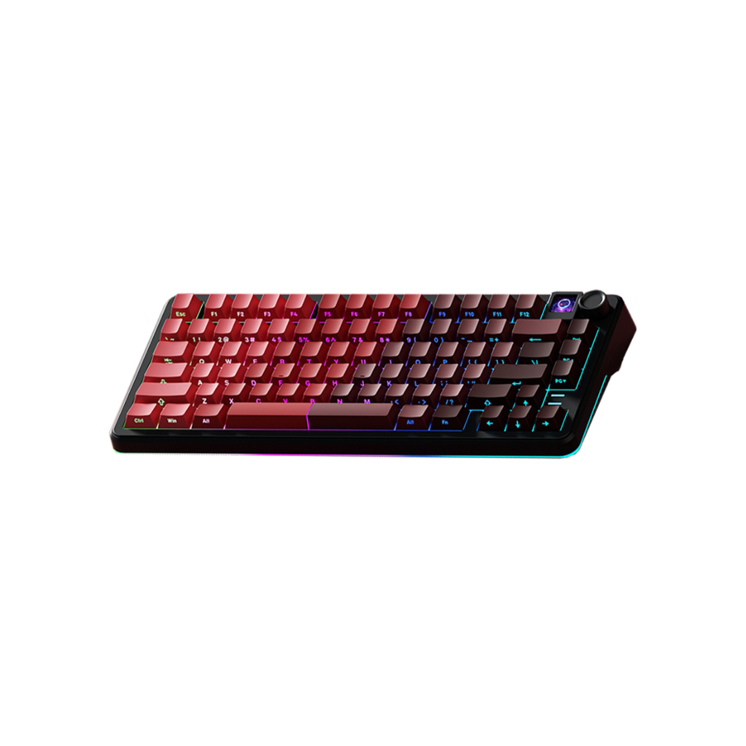 WEIKAV WK75s Keyboard Tri-Mode Wireless Mechanical Keyboard with Display, Red Side Printed
